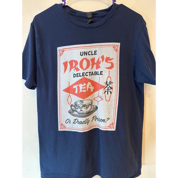 Anvil Other - Avatar The Last Airbender Uncle Iroh Delectable Tea Graphic T-Shirt Navy Blue L